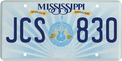 MS license plate JCS830