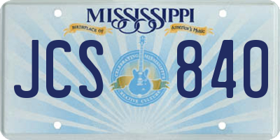 MS license plate JCS840