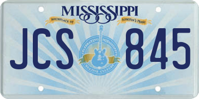 MS license plate JCS845