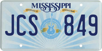 MS license plate JCS849
