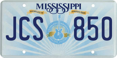MS license plate JCS850