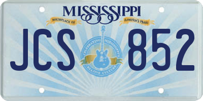 MS license plate JCS852