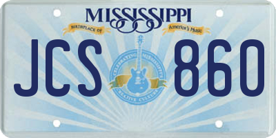MS license plate JCS860