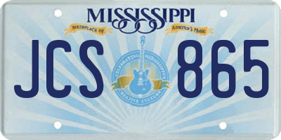 MS license plate JCS865