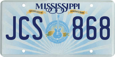 MS license plate JCS868