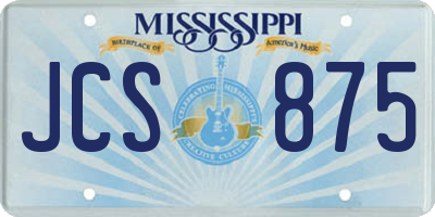 MS license plate JCS875