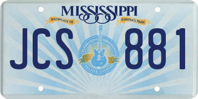 MS license plate JCS881