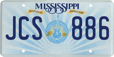 MS license plate JCS886