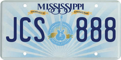 MS license plate JCS888
