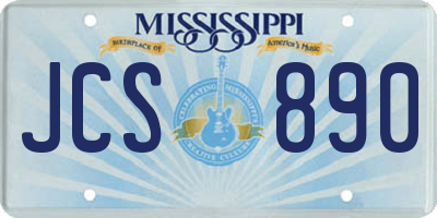 MS license plate JCS890