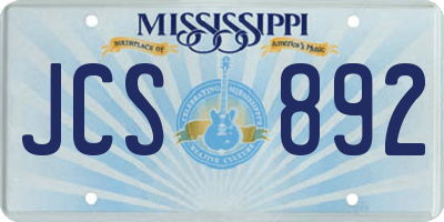 MS license plate JCS892
