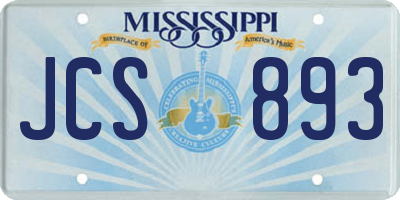 MS license plate JCS893