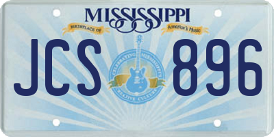 MS license plate JCS896