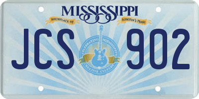 MS license plate JCS902