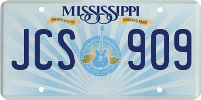 MS license plate JCS909