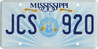 MS license plate JCS920