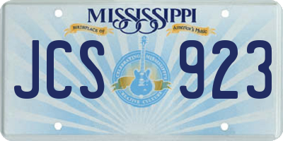 MS license plate JCS923