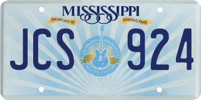 MS license plate JCS924