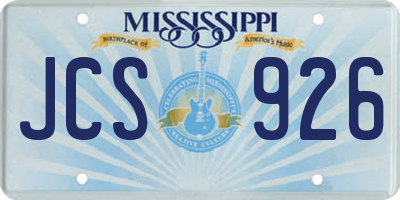 MS license plate JCS926
