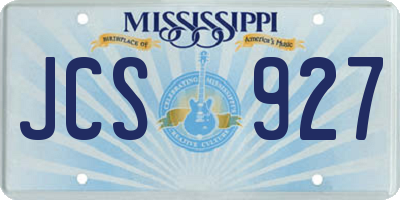 MS license plate JCS927