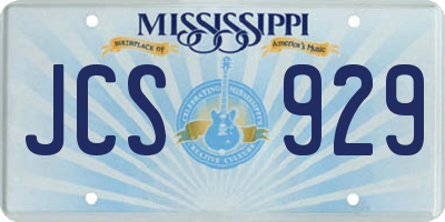 MS license plate JCS929