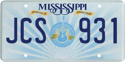 MS license plate JCS931