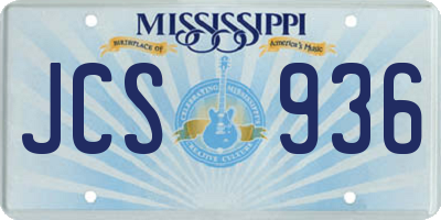 MS license plate JCS936