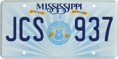 MS license plate JCS937