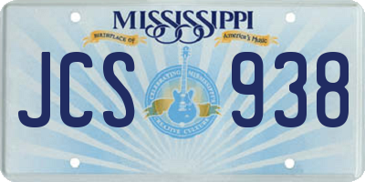 MS license plate JCS938