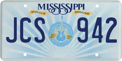 MS license plate JCS942