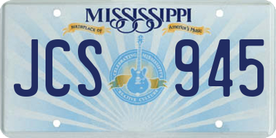 MS license plate JCS945