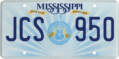 MS license plate JCS950