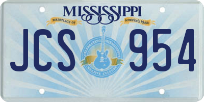 MS license plate JCS954