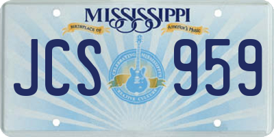 MS license plate JCS959