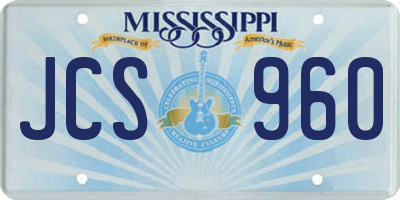 MS license plate JCS960