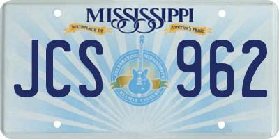 MS license plate JCS962