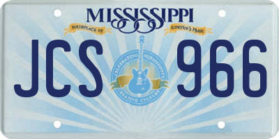 MS license plate JCS966
