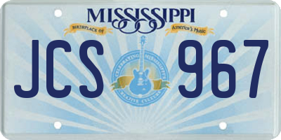 MS license plate JCS967