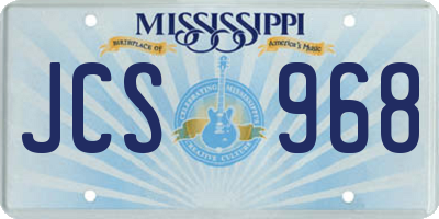 MS license plate JCS968