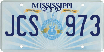 MS license plate JCS973