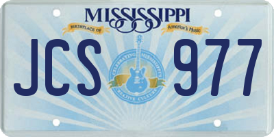 MS license plate JCS977