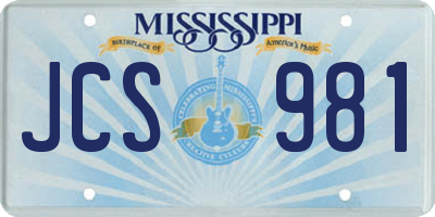 MS license plate JCS981