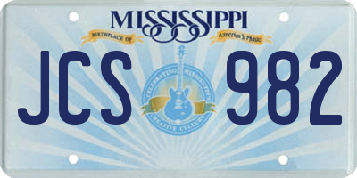 MS license plate JCS982