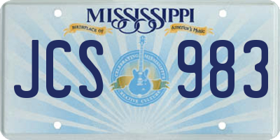 MS license plate JCS983
