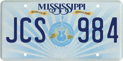 MS license plate JCS984