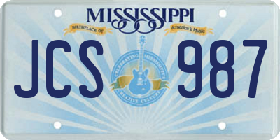 MS license plate JCS987