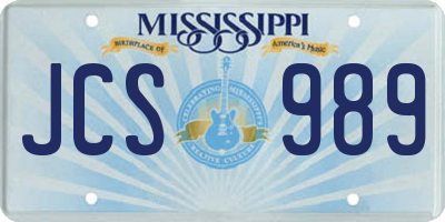 MS license plate JCS989