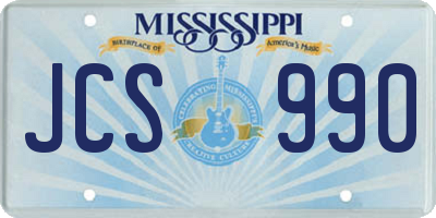 MS license plate JCS990