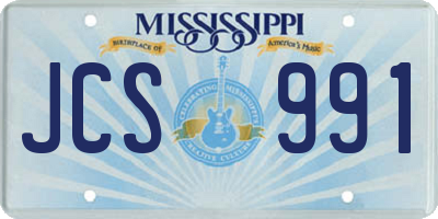 MS license plate JCS991