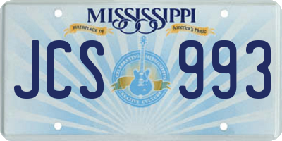 MS license plate JCS993